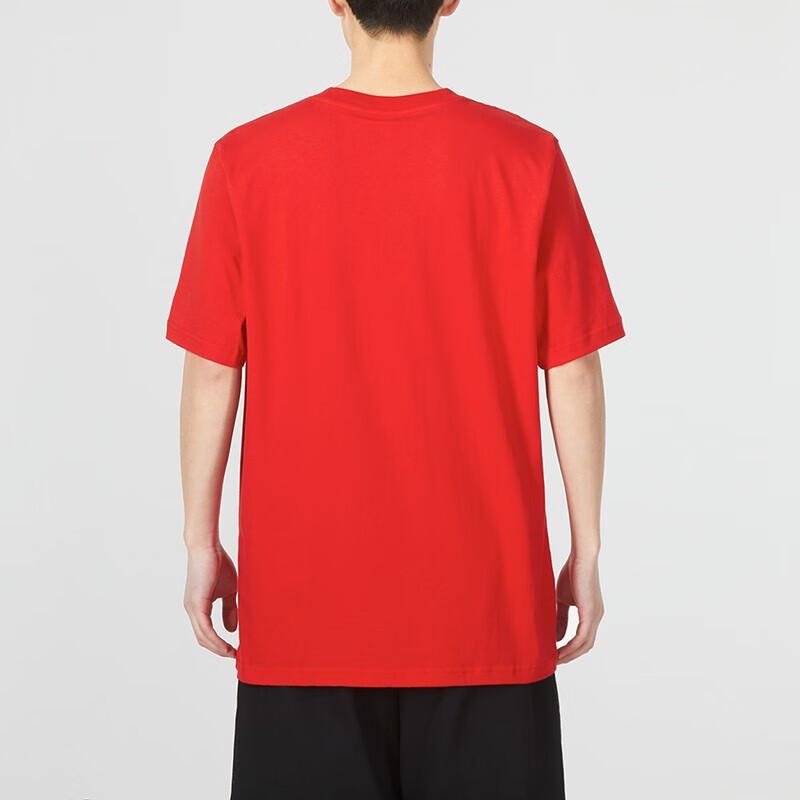 Adidas Originals Trefoil Logo Print Crew Neck T-Shirt Men Tops Red HE9511