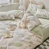 Sleep Grid Cotton Cartoon Printed Student Dormitory 3-Piece Set Home 4-Piece Set