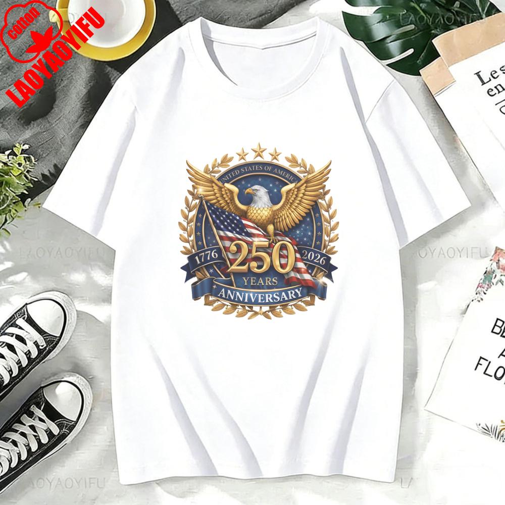 USA 250th Anniversary 17762026 America 250 Emblem Semiquincentennial 4th of July Tops 2026 Patriotic Eagle Unisex Women Tees