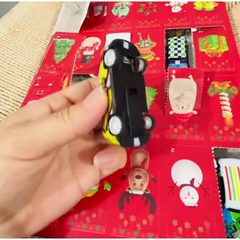 2025 Christmas Advent Calendar 24 Days Countdown Alloy Race Car Blind Box Christmas Decoration Children Surprise Gift Blind Box