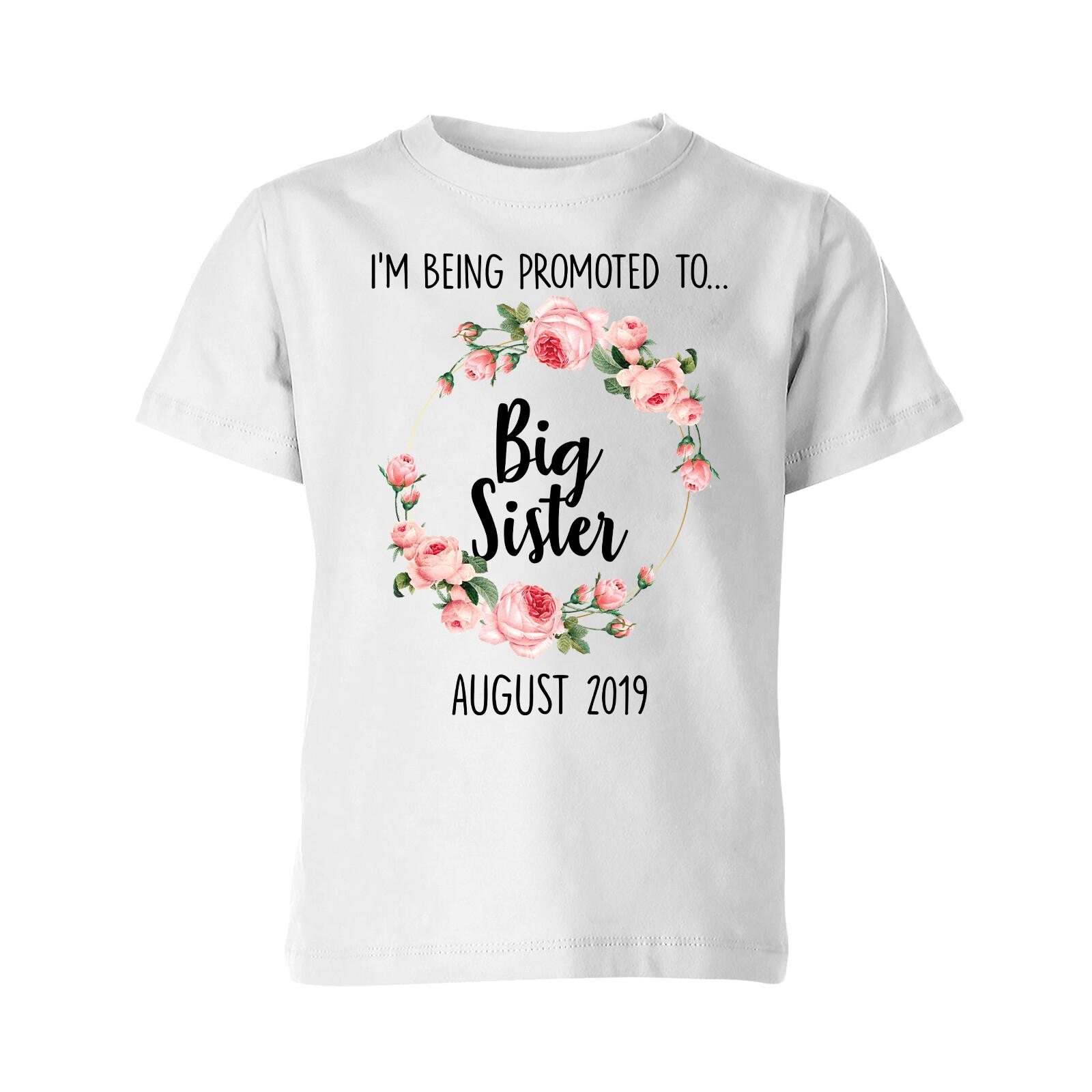 Personalised Big Sister 100% Cotton T-shirt Mens Tees Top Im Being Promoted To Big Sister Tee Top S