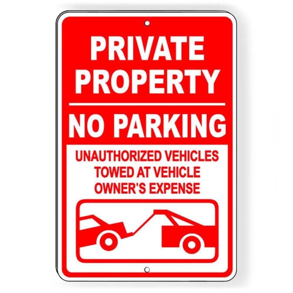 

Private Property No Parking Sign - Vehicles Will Be Towed 20x30cm（7.8x11.8inch）