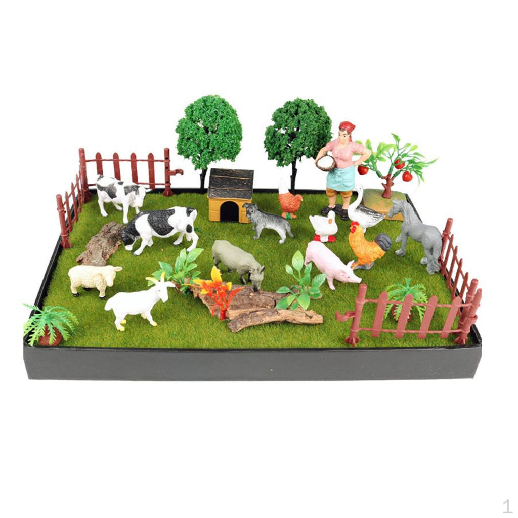 Lifelike Animal Figures Toy Micro Scenery Board Decoration Baby Playset