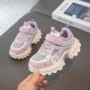 Spring Mesh Breathable Kids Sneakers Velcro Closure Soft Sole Non Slip Casual Dad Shoes For Boys And Girls