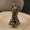 [ALOHAMONI] Brass Guardian Bell Vintage American Keychain Key Ring Zodiac