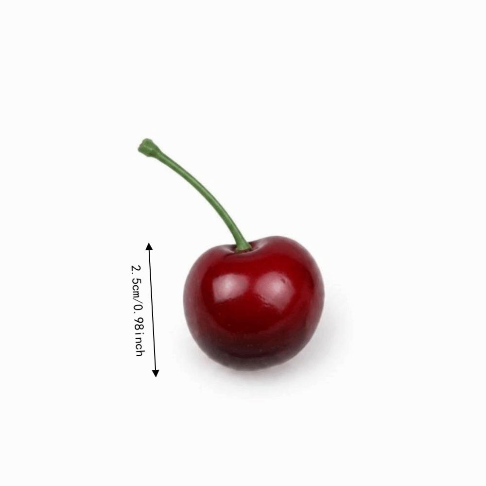 50 Pcs 1 Inch Artificial Red Cherries Foam Simulation Fruit Model Fake Cherry Fruit Home Decoration