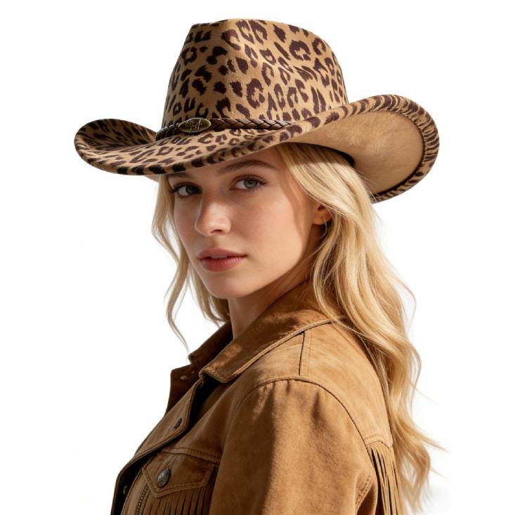 Novo chapéu fedora de aba larga para outono e inverno para homens e mulheres, chapéu de jazz de lã moda estilo britânico estampa de leopardo europeu e americano, vintage