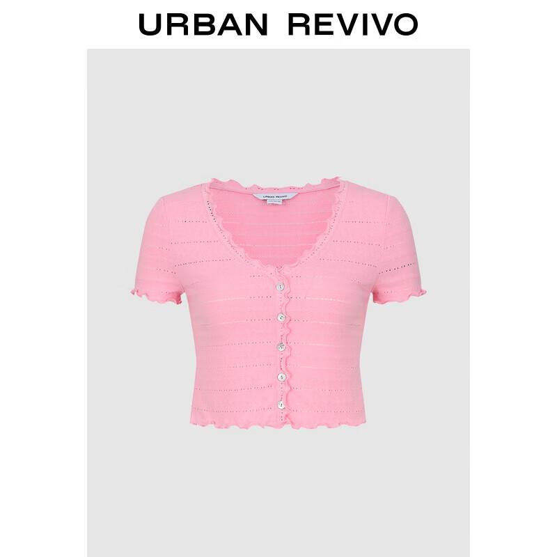 Women s Ruffled V-Neck Textured Short Sleeve Tee L