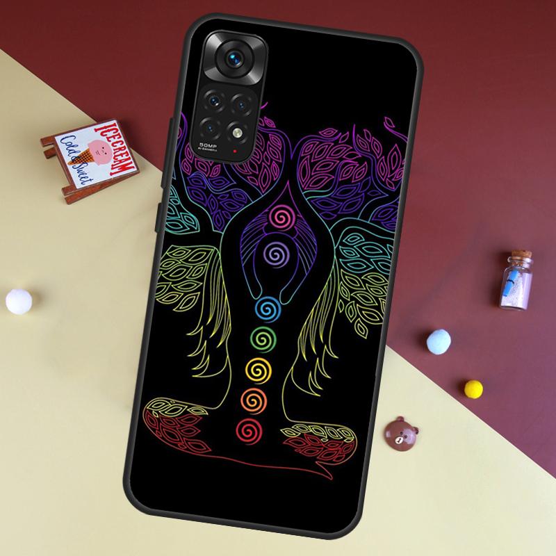 Mandala Chakra Insist Yoga Case For Xiaomi Redmi Note 10 11 Pro Cover For Redmi Note 12 8 9 Pro 11S 10S 9S 9A 9C 10C