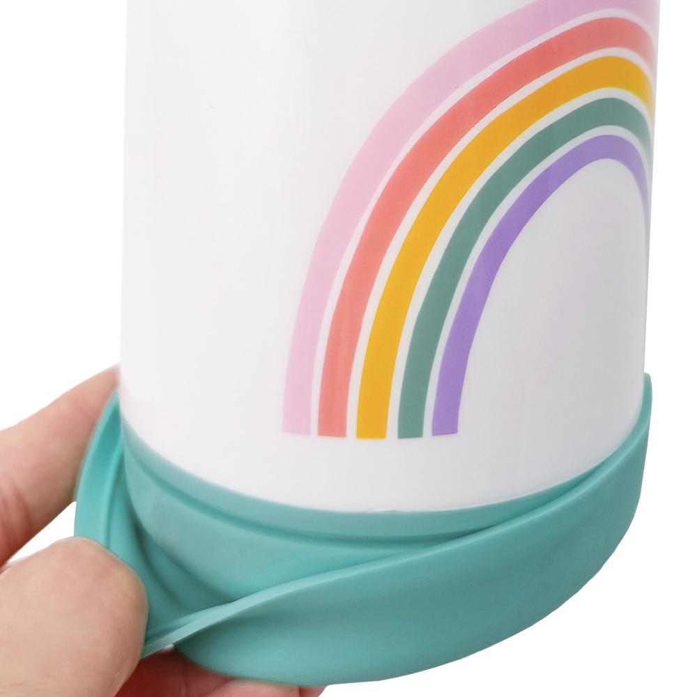 Kids Rainbow Soap Pump Non-Slip Bottom Durable Lotion Dispenser Fun Bath Time Accessory Easy Clean Silicone Base