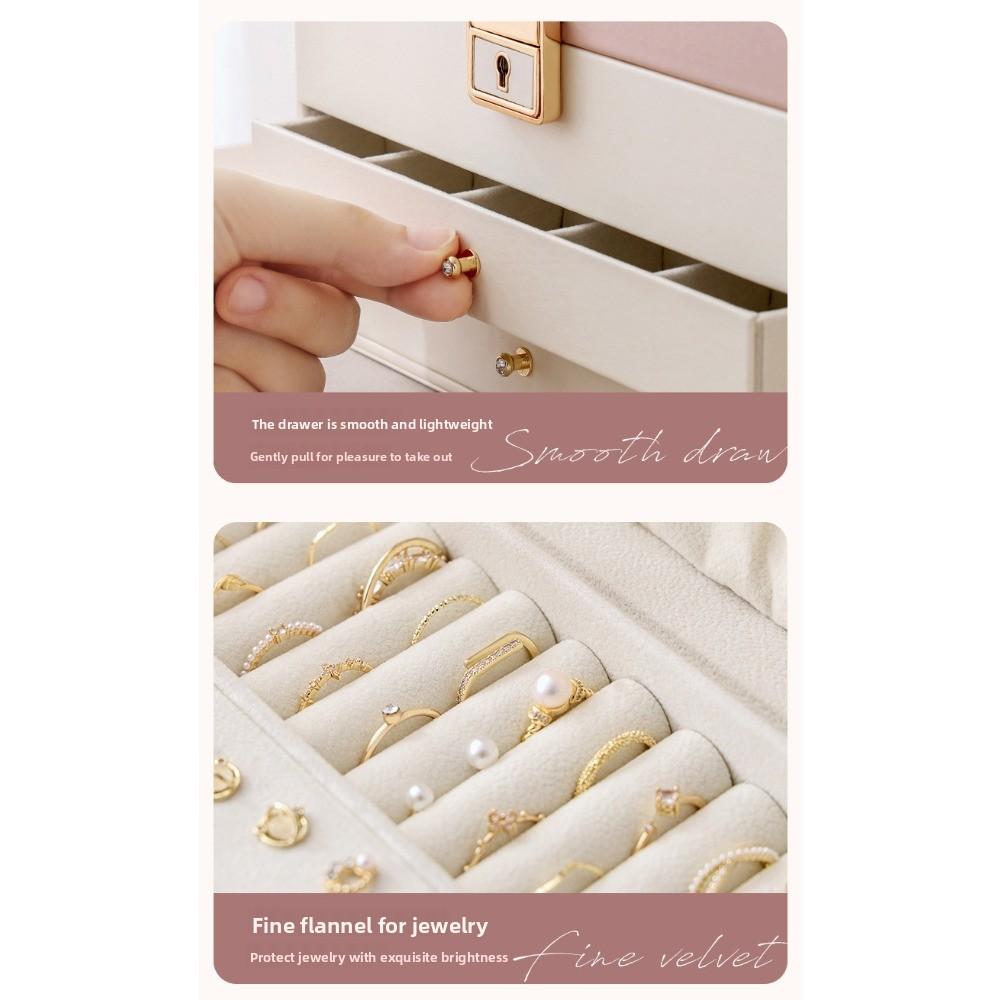 Jewelry Storage Leather Box Multi-layer Large Capacity Drawer Home Jewelry Box Ring Earrings Box Jewelry