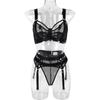 Sex underwear three-piece set  lace mesh splicing underwear women's clothing