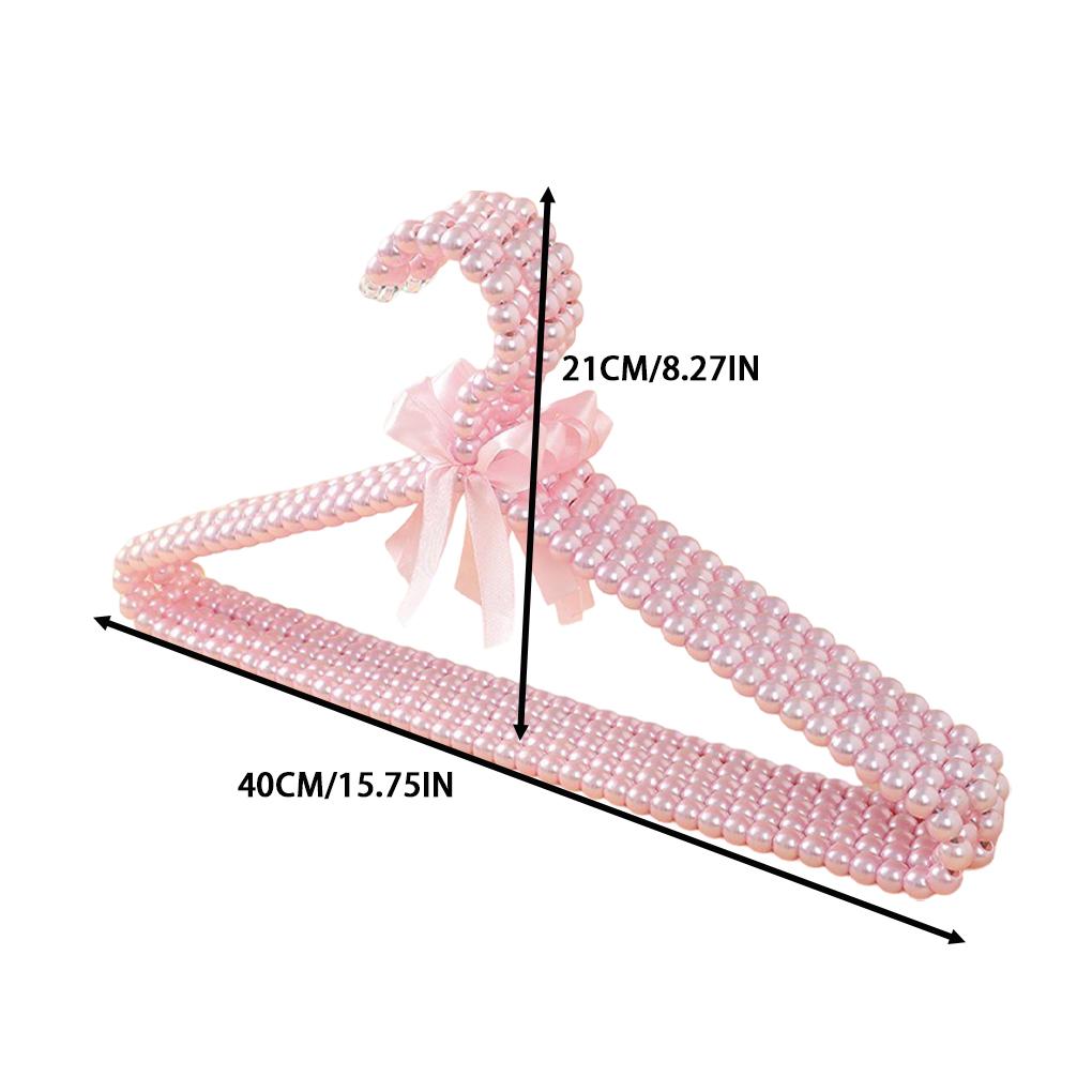 5PCS/SET Elegant Adult Pearl Bowknot Ribbon Dress Coat Hanger Wardrobe Closet Storage Rack Space Saving Clothing Organizer