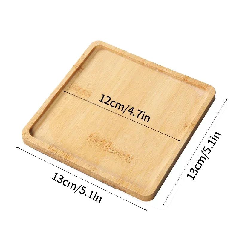 Multi Bamboo Tray Wood Saucer Flower Pot Tray Cup Pad Coaster Plate Kitchen Decorative Plate Creative Coaster Coffee Cup Mat