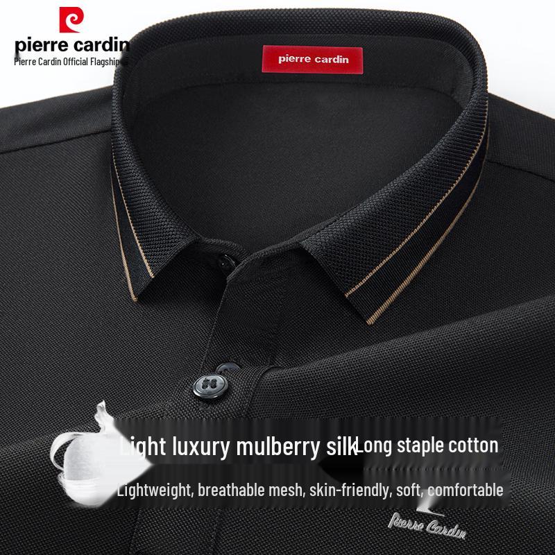 Pierre Cardin Men's Silk Blend Moisture-Wicking Polo Shirt
