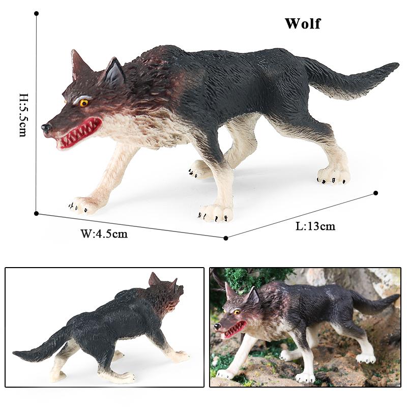 Oenux Wild Beast Animals Small Gray Wolf Maned Wolf Baby Wolves Simulation Model Action Figures Collection PVC Gift Kid Toy Gift