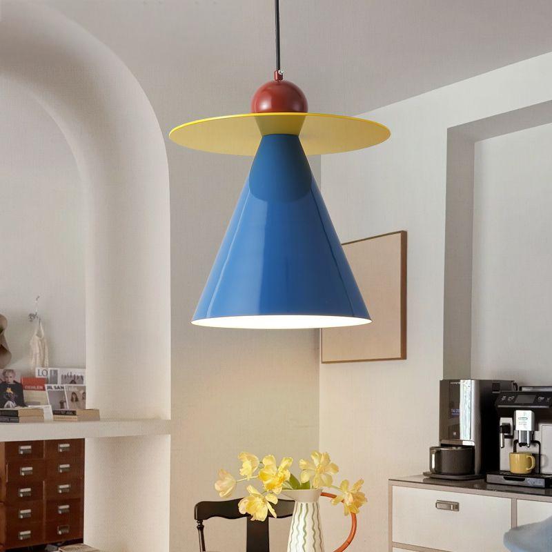 Mid-Century Modern Memphis Color Bedside Lamp: Minimalist Creative Circus Chandelier for Kids' Room or Study