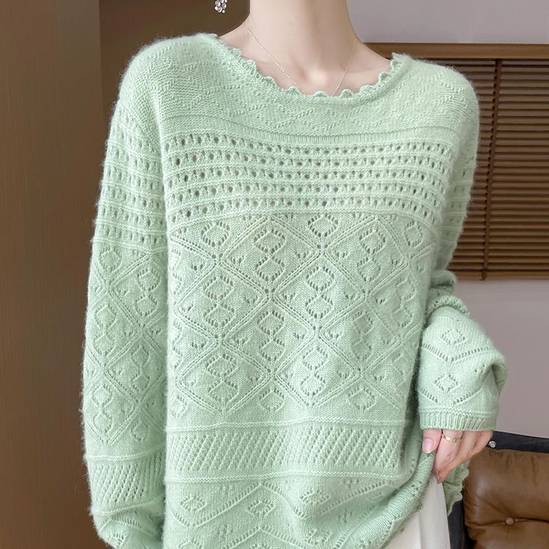 Women's Cashmere Sweater Qinghe Cashmere 30% Cashmere 70% Wool Autumn and Winter Cashmere Pullover Hand-woven Soft and Warm