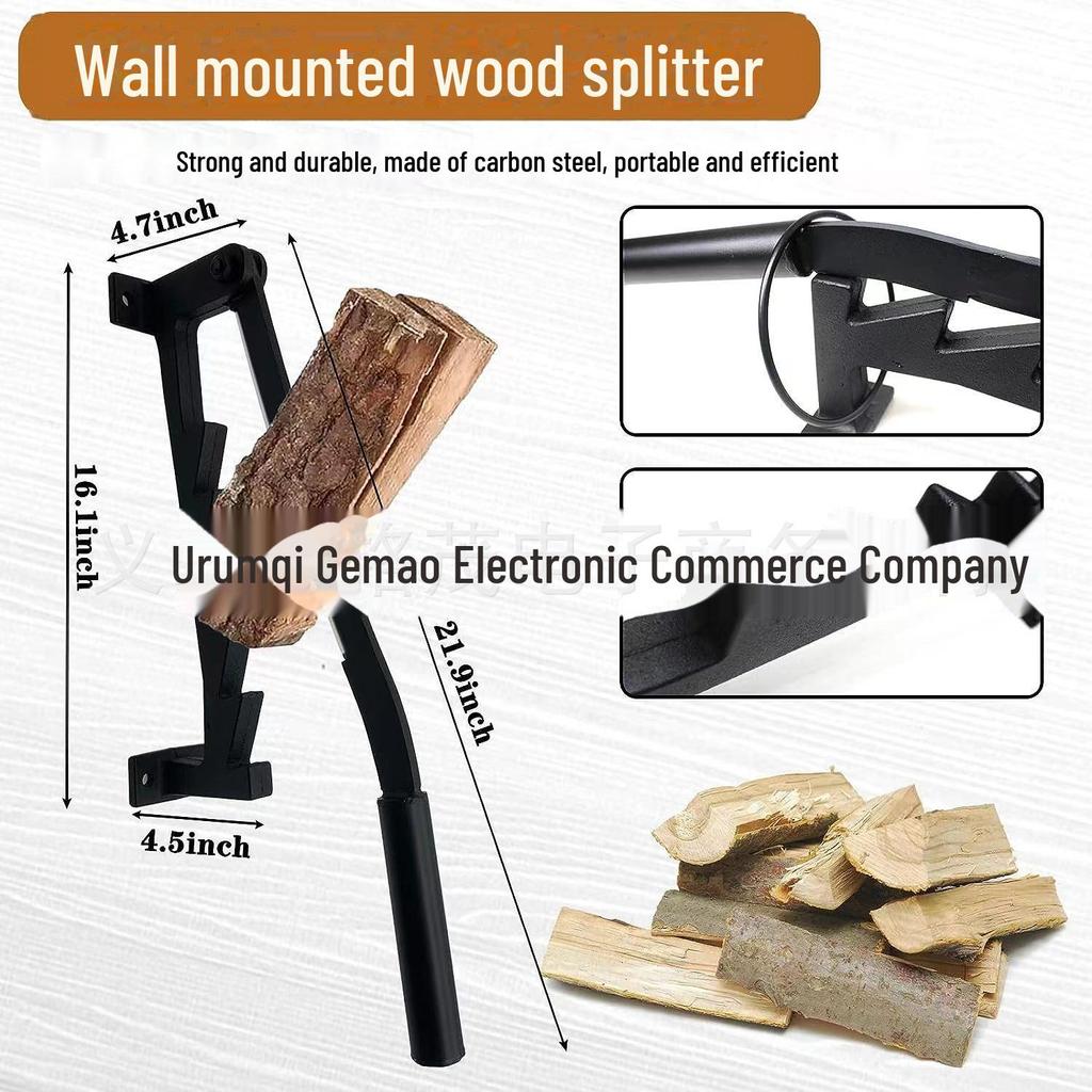 Wall-Mounted Carbon Steel Manual Firewood Splitter