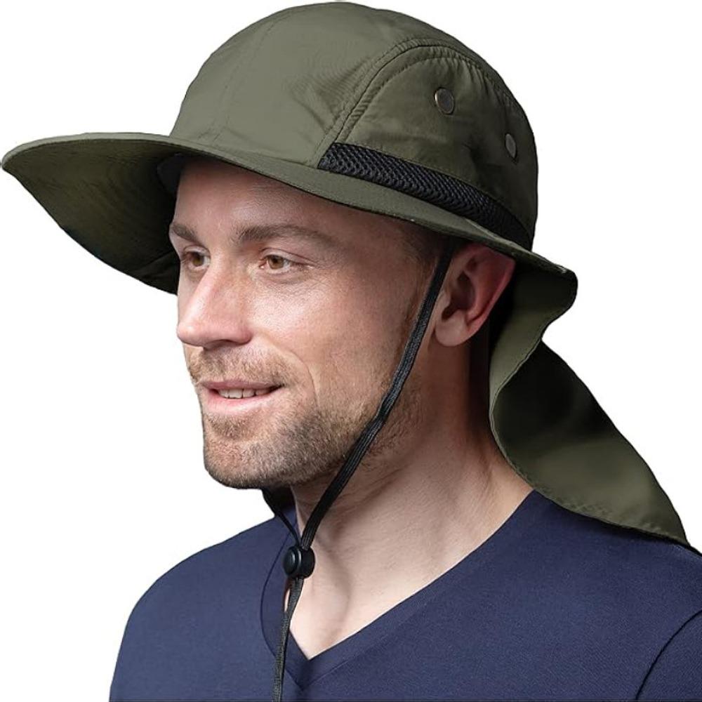 Men'S Outdoor Fishing Hat Summer Uv Protection Sun Hat Quick Dry Breathable Bucket Hat For Hiking Camping Cycling Travel