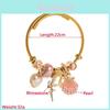 Stainless Steel Adjustable Pearl Shell Bracelet With Heart Charm For Summer Fashion