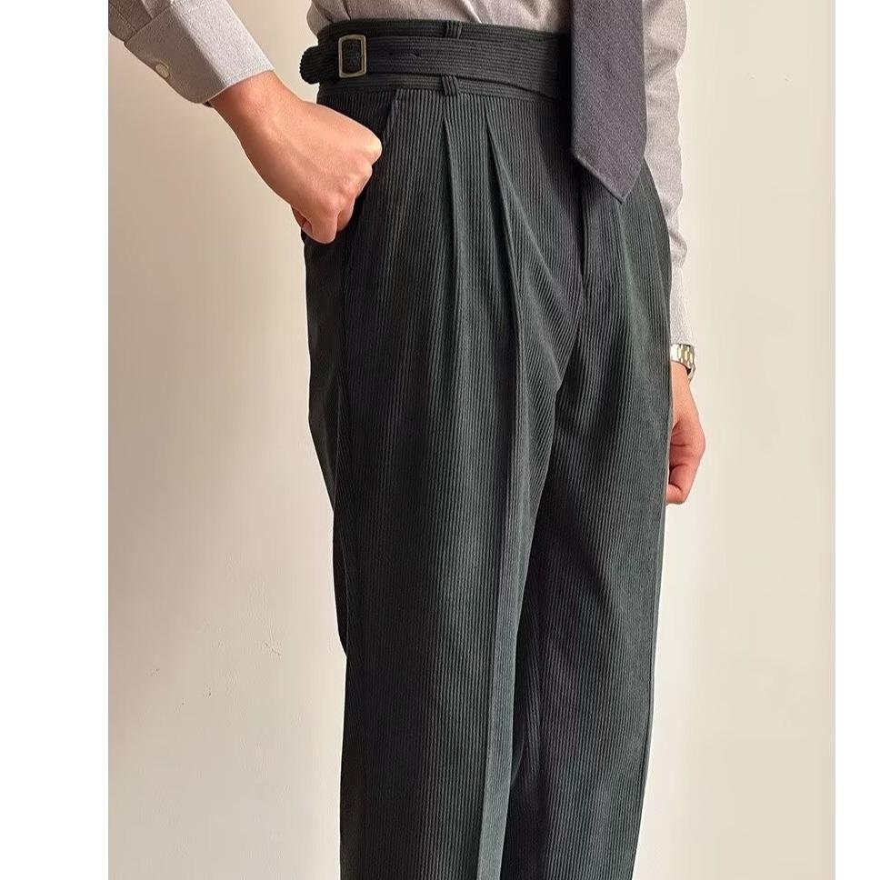 Men's Harajuku Italian Style Drape Casual Pants - Natural Waist, Regular Fit, Versatile and Stylish.