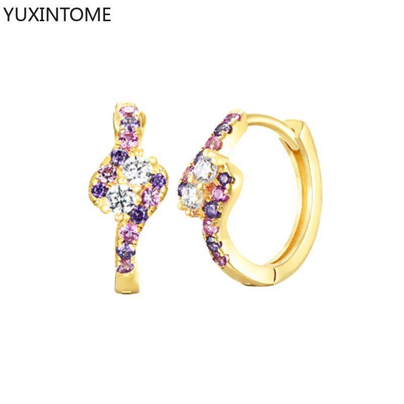

925 Silver Needle Pink Splicing Zircon Hoop Earrings Luxury Flower Chain Tassel Pendant Stud Earring Women s Jewelry