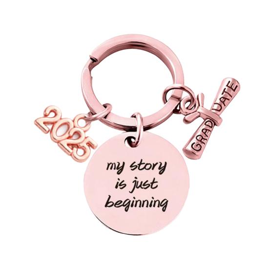Prezent na ukończenie szkoły dla klasy 2025, breloczek ze stali nierdzewnej z grawerem dla liceum