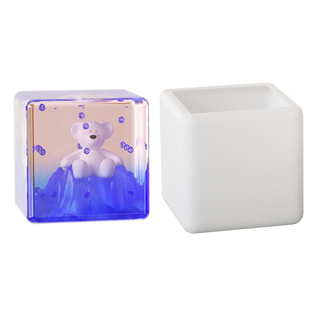Fashionable Square Sturdy Silicone Mold 10cm Cube for Craft Supplies Resin Waxed Clay Jewelry Making and Decoration