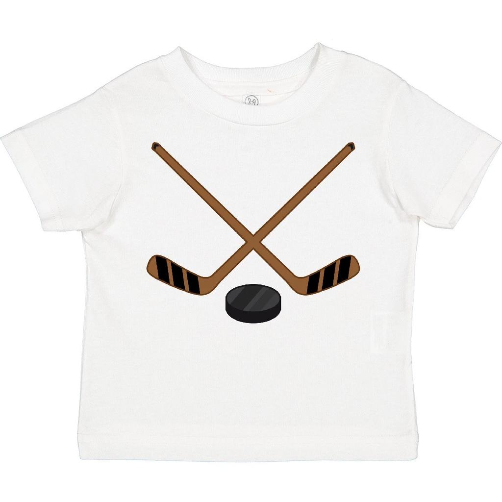 Inktastic Sports Hockey Sticks Toddler kids boys T-Shirt Player Stick Puck Game Ice Rink