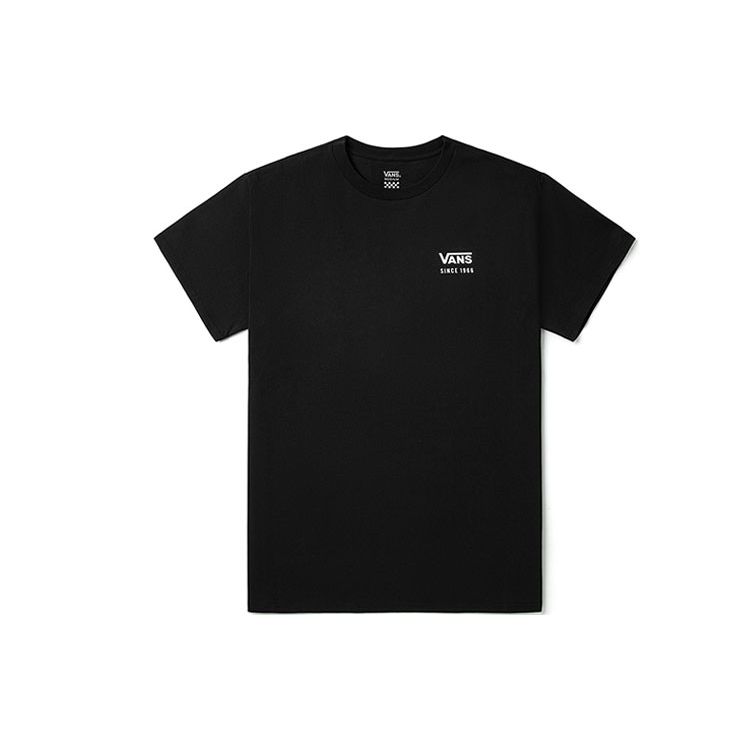 Vans Palmblatt-Print American Vintage Lässiges Kurzarm-T-Shirt mit überschnittenen Schultern Unisex T-Shirts Schwarz VN0A54L7BLK