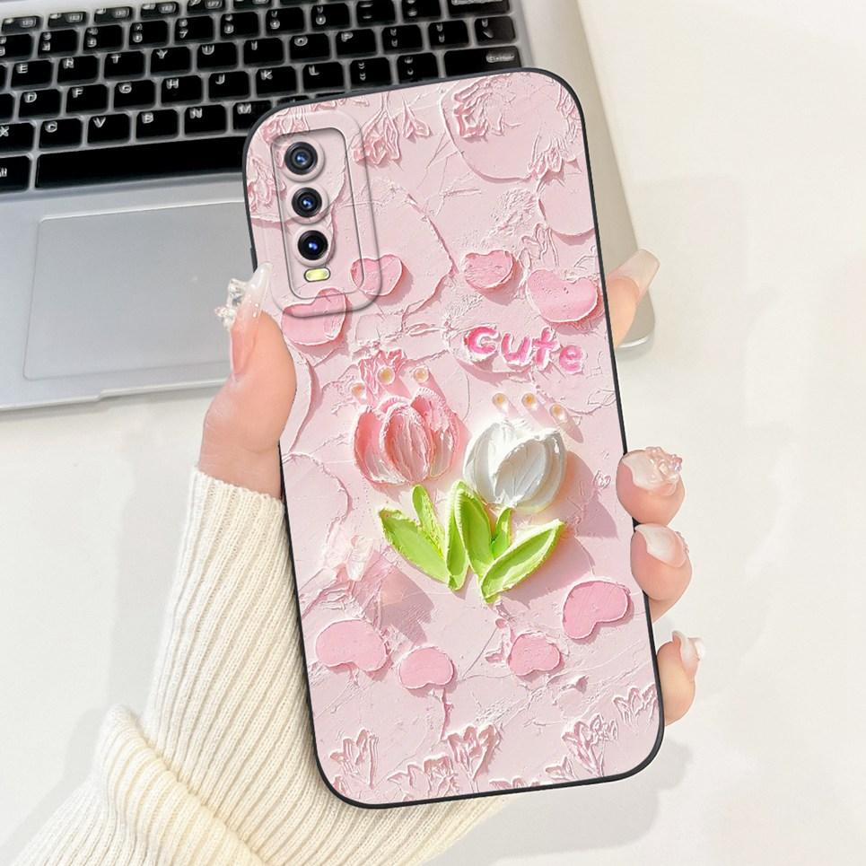 Per Vivo V2027 V2028 V2029 Cover Posteriore Vivo Y11S Y12s Y12a Y20 Y20s Y20i Custodia Girly Fashion Funda Bumper Morbido in Silicone Liquido