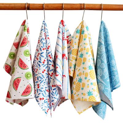 1 Stück 45x65cm Farbig Bedruckte Reine Baumwolle Tischservietten Küchen-Geschirrtücher Saugfähiges Spül-Reinigungstuch