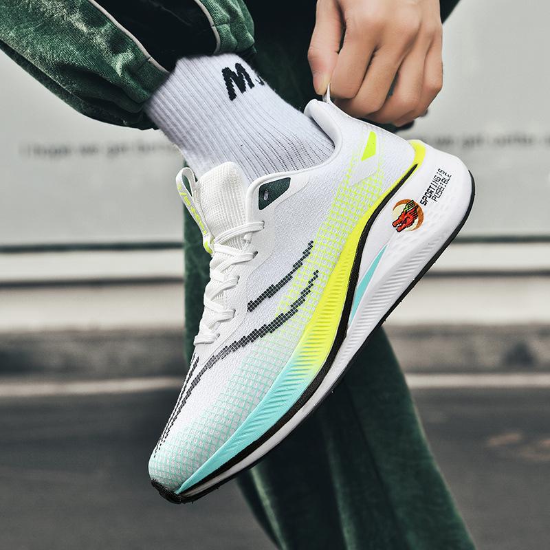 

Running shoes men s new ultra-light shock-absorbing breathable MD carbon plate rubber patch sole running shoes youth sports shoes women s shoes 45