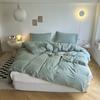 Ins Solid Color Washed Cotton Quilt Cover Single and Double Four Seasons Pure Cotton Quilt Cover
