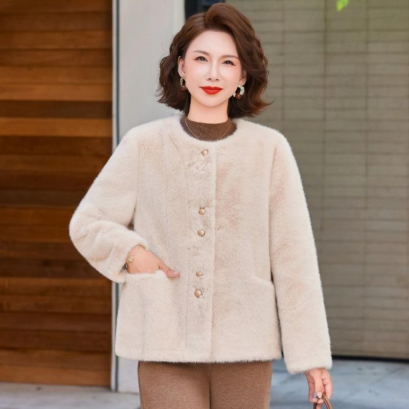 Women's new dopamine new short mink fur integrated jacket with fleece and thicker temperament women