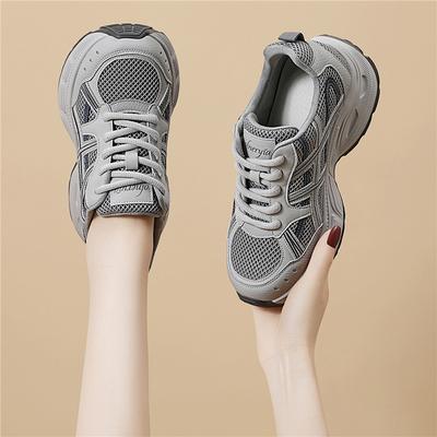 Sneakers Thick Soles Increase In Popularity Gray Daily Spring New Shoes Versatile Women's Casual Shoes Dad Shoes Women