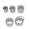5 Pcs Cookie Cutters Set with Handle Stainless Steel Biscuit Mould for Baking Cooking Alentine Day Flower