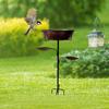 Outdoor Bird Bath Feeder Easy To Install Multifunctional Decor Iron for Backyard Yard Garden