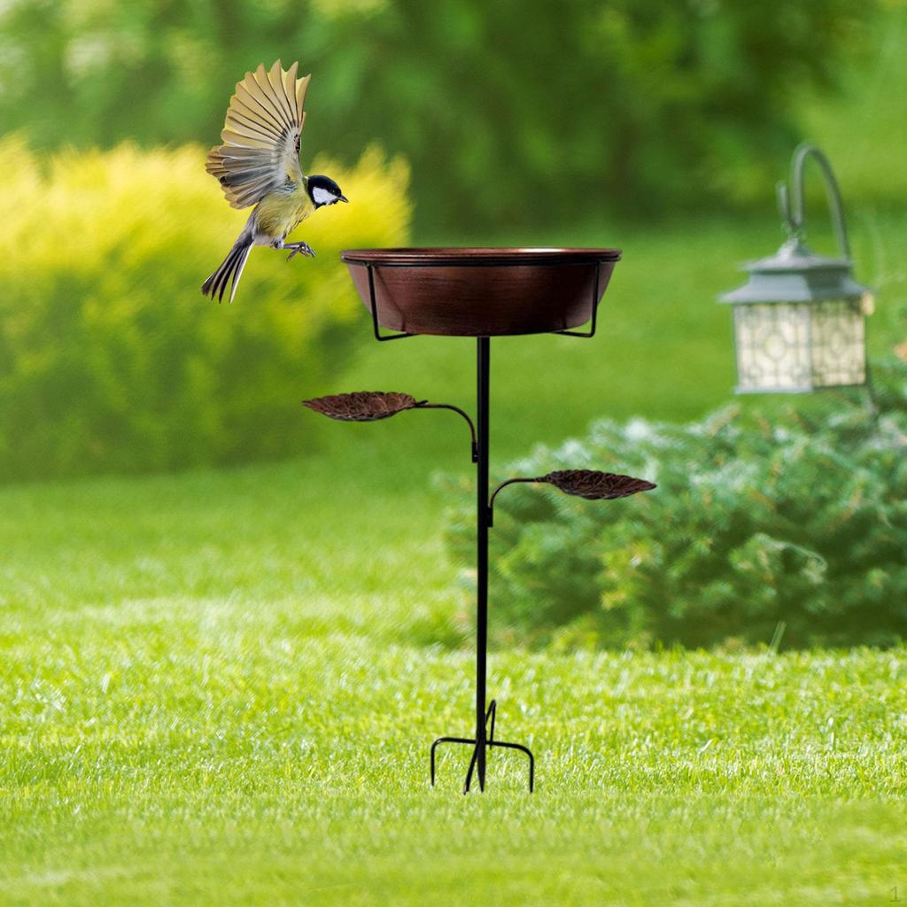 Outdoor Bird Bath Feeder Easy to Install Multifunctional Decor Iron for Backyard Yard Garden