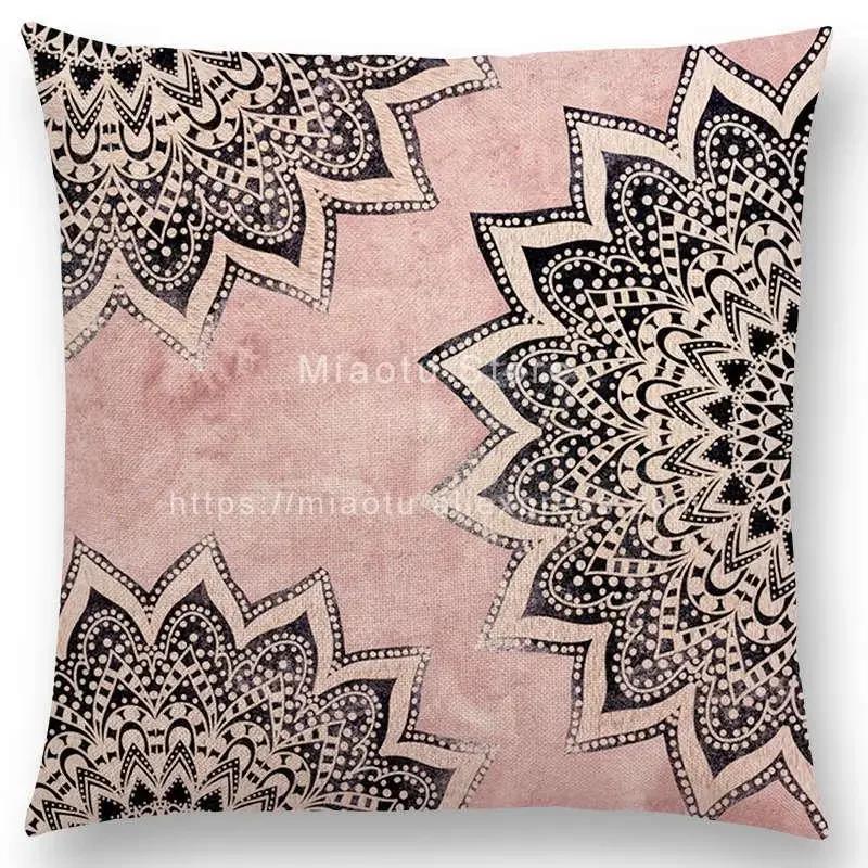 New Dreamy Rainbow Boho Beautiful Flower Gorgeous Floral Mandalas Fantasy Moon Stars Prints Cushion Cover Throw Pillow Case
