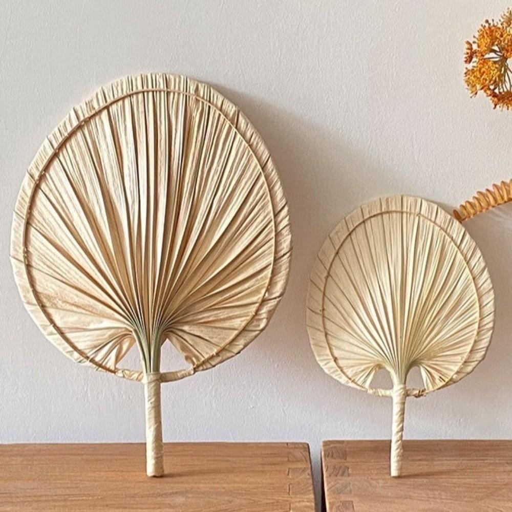 Lightweight Hand-woven Palm-Leaf Fan Anti-Mosquito Decorative Handheld Fans Cattail Fan  Photo Prop