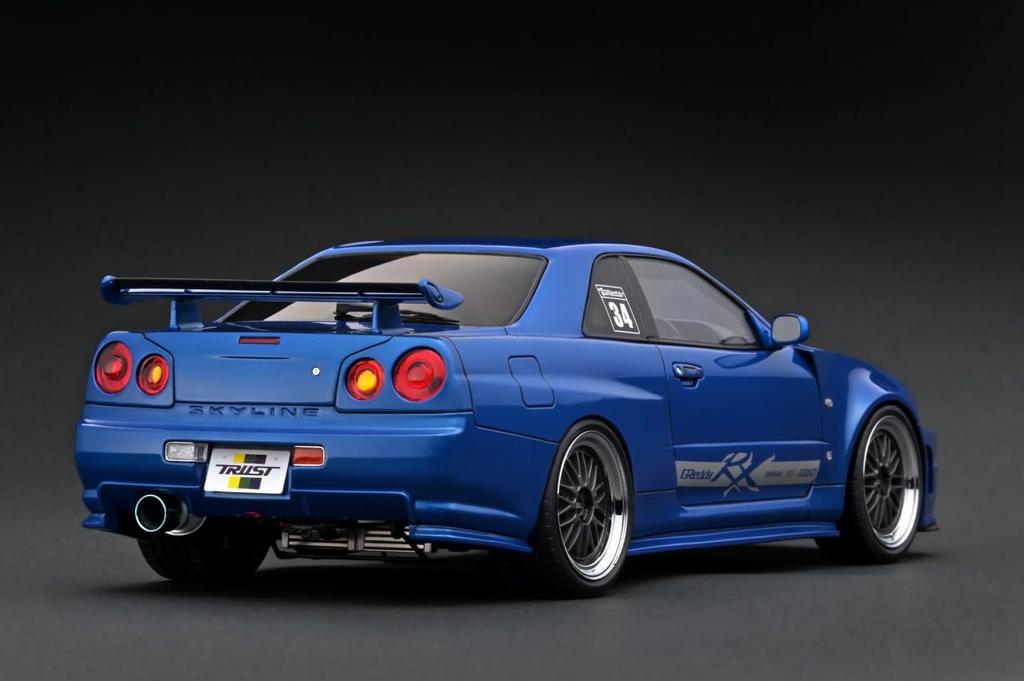 ignition model TRUST GReddy 34RX Blue Metallic finished product 1/18