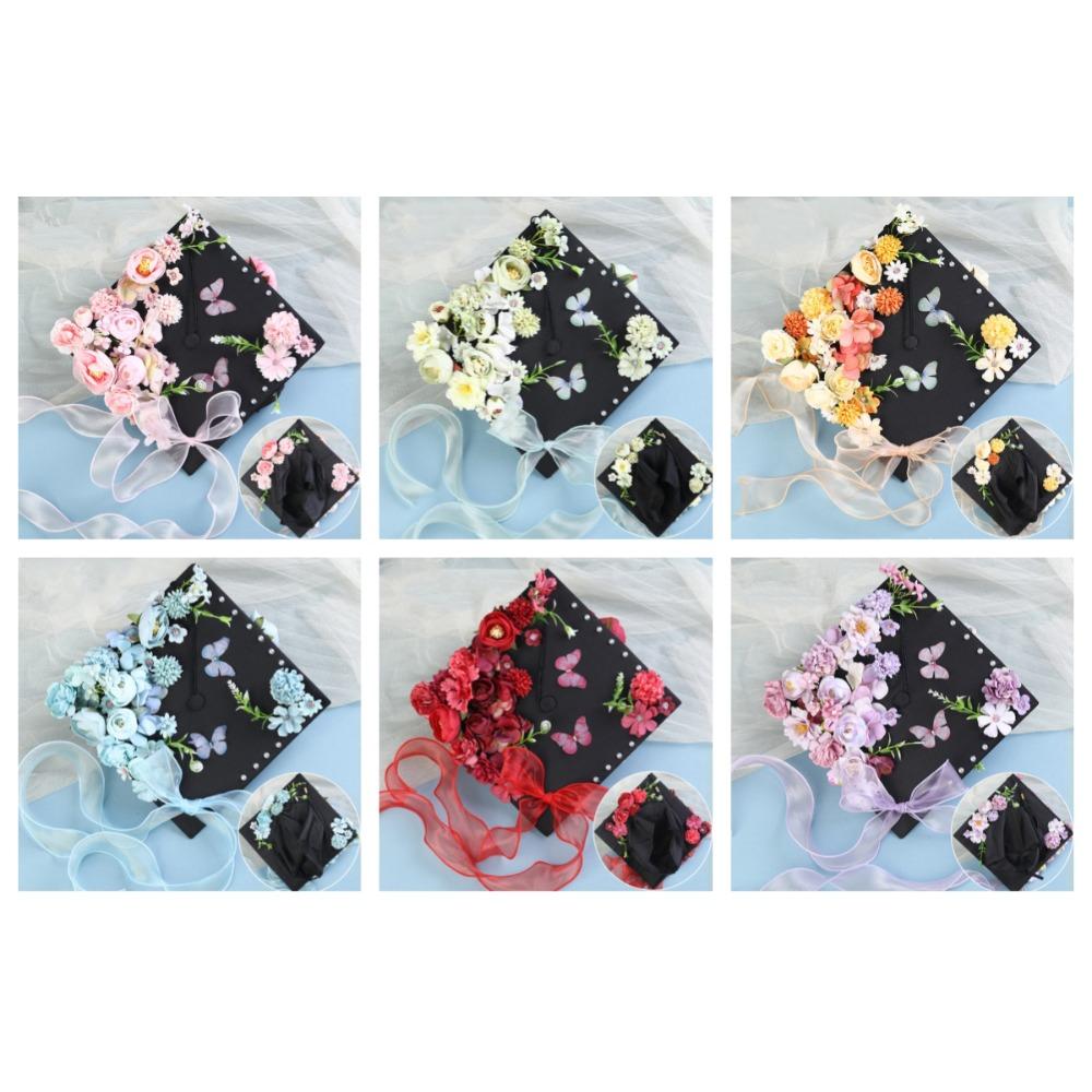 Doctor DIY Flowers Graduation Cap Master Trencher Cap Material Package Graduation Season