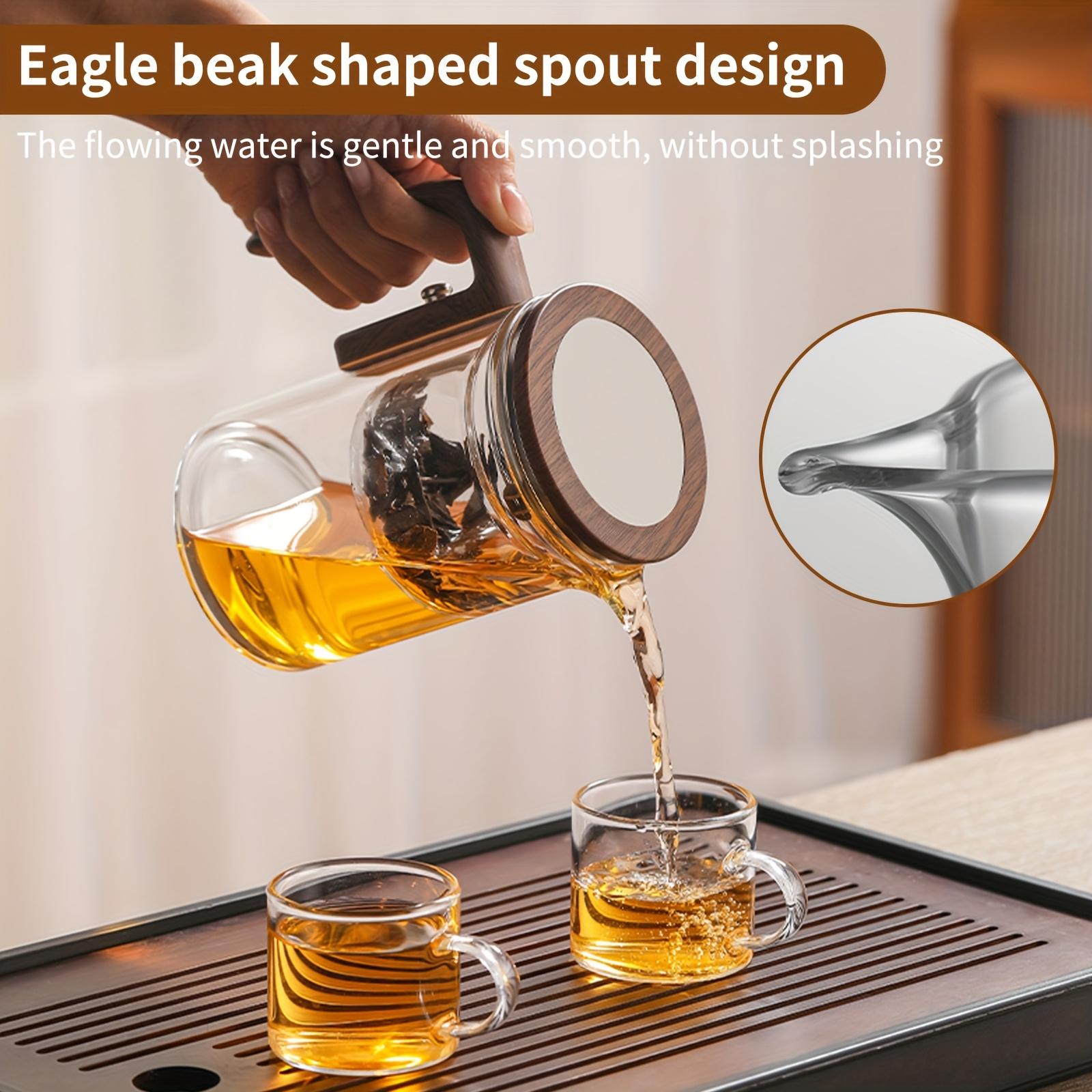 

Волшебный чайник, Чайник из разделенного стекла с деревянной ручкой, Волшебный чайник с контролем давления 2025, Волшебный стеклянный чайник с фильтром, 501-600ml