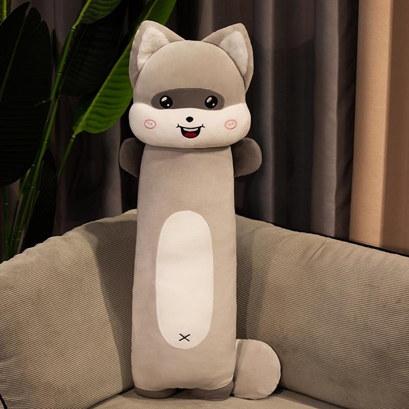 80-140CM Cute Cat Plush Doll Soft Long Body Raccoon Pillow Stuffed Toys Kawaii Kids Girls Birthday Xmas Gifts