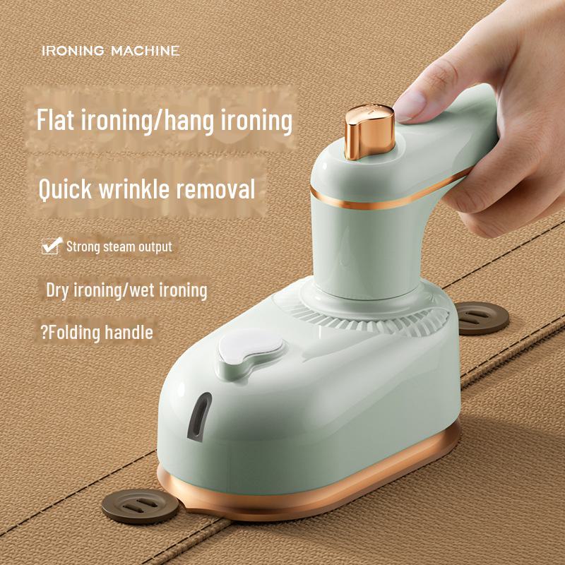 Portable Electric Iron for Home, Travel & Dorm - Foldable Handheld Mini Ironing Machine for Clothes