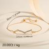 V Shape Bracelet Gold Plated Copper Zircon Push Pull Chain Hot Selling Hand Jewelry for Women