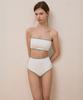 VIKINI VENDER Binding Simple High-Waisted Bikini - White