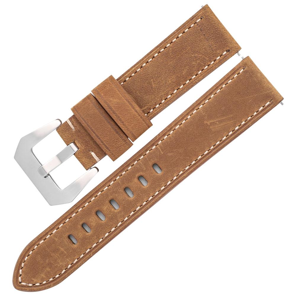 

Men Watch Leather Straps 20/22/24mm For Amazfit GTS 2/Huawei Watch GT2 Cowhide Watchbands For Panerai Replacement Bracelet 24mm